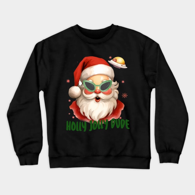 Holly Jolly Dude Crewneck Sweatshirt by MZeeDesigns